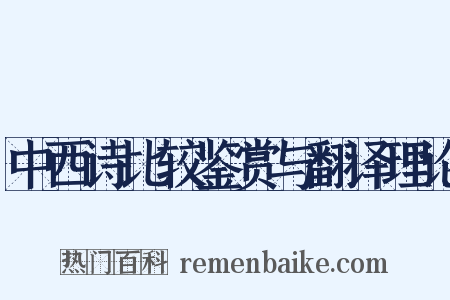 中西诗比较鉴赏与翻译理论是什么意思的图片
